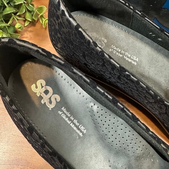 SAS Bliss Women's Slip On Wedge Black Leopard Size 11 Narrow - Picture 7 of 9